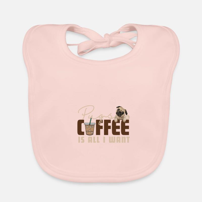 Carlins élégants et conception de polices de café Bavoir bio Bébé