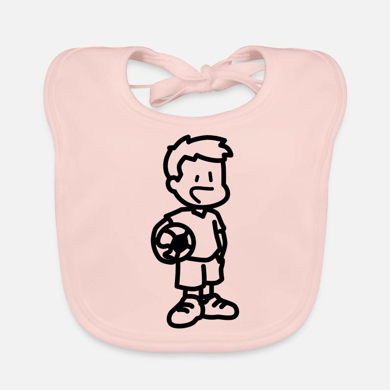 Junge mit Fußball - Baby Bio-Lätzchen - Rose