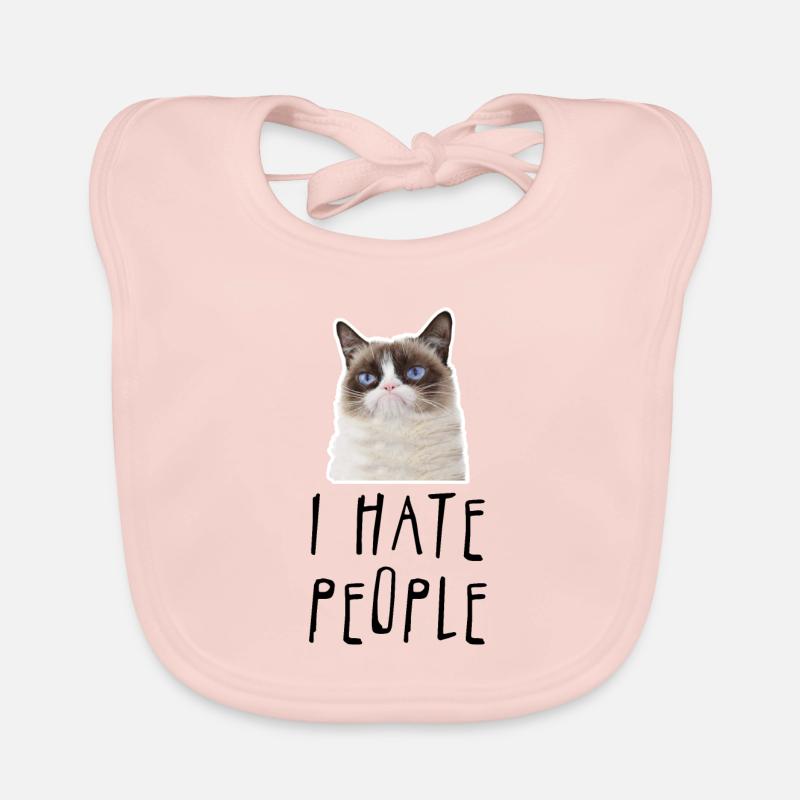 Grumpy Cat lustige Meme Katze Ich hasse Menschen Baby Bio-Lätzchen