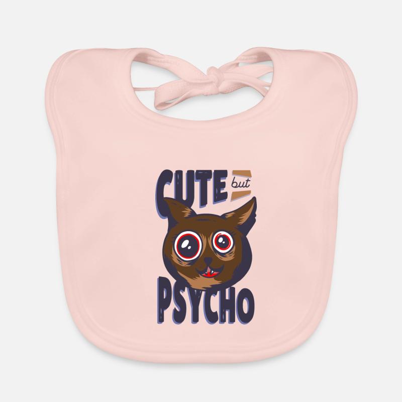 Mignon mais psycho - visage de chat mignon perturbé Bavoir bio Bébé