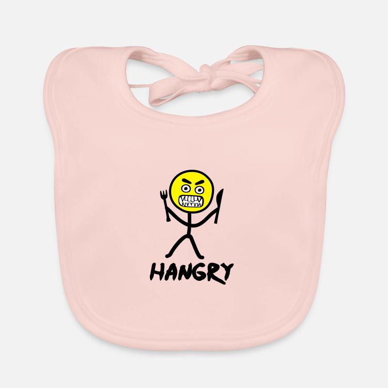 Hangry emoji stickfigure Organic Baby Bibs