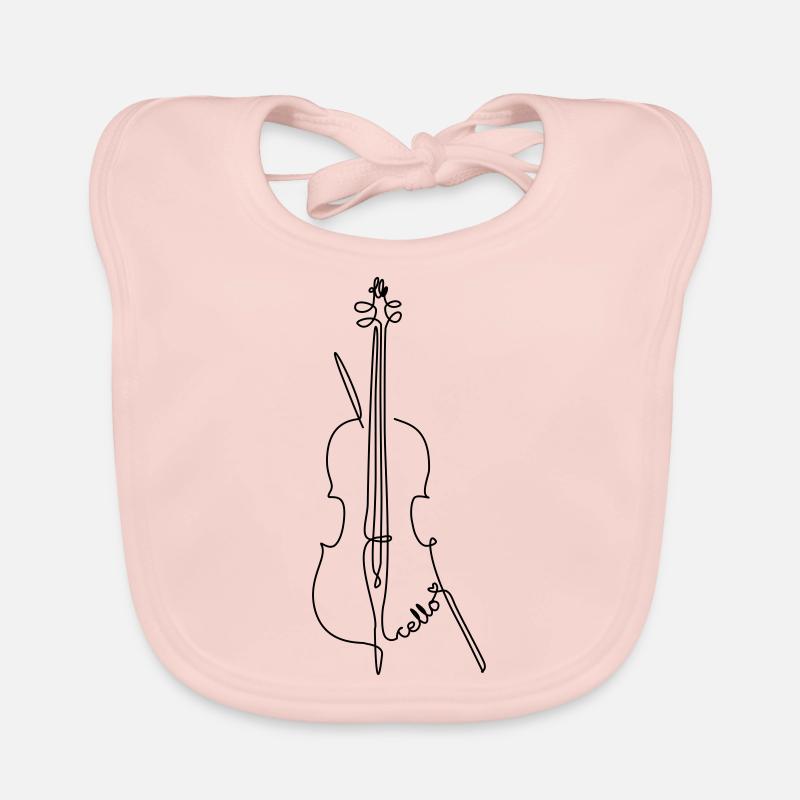 one line cello - Baby Bio-Lätzchen - Rose