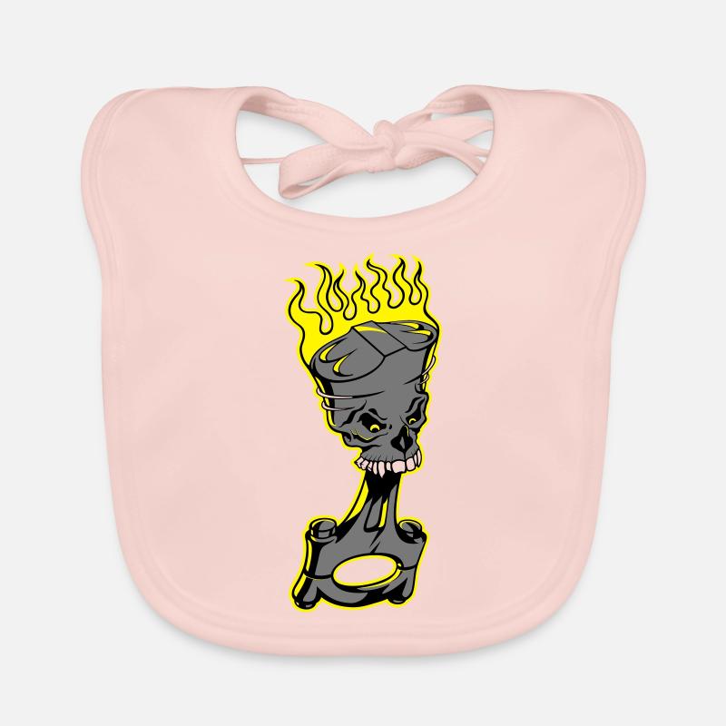 Piston - Burning piston with skull Organic Baby Bibs