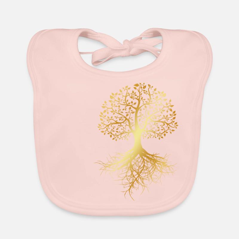 Arbre de vie - Bavoir bio Bébé - rose