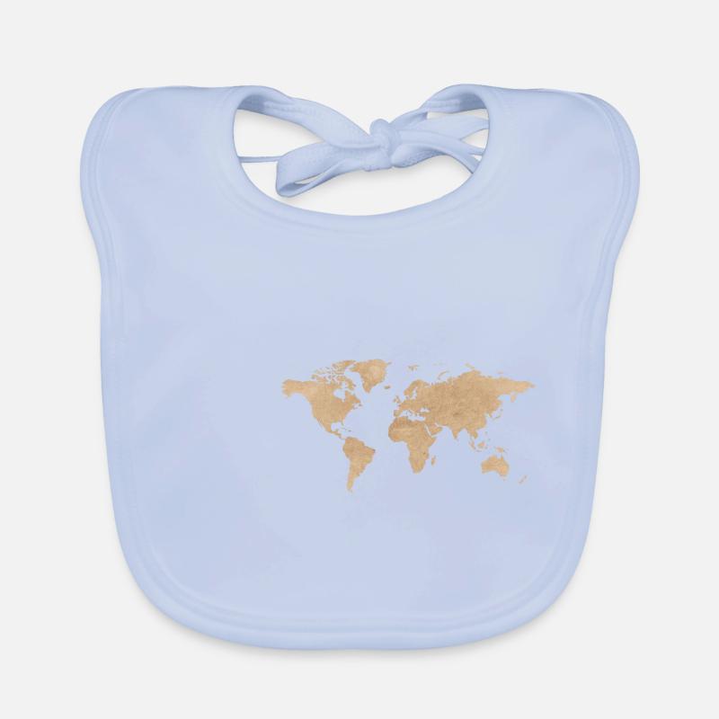 World map Organic Baby Bibs