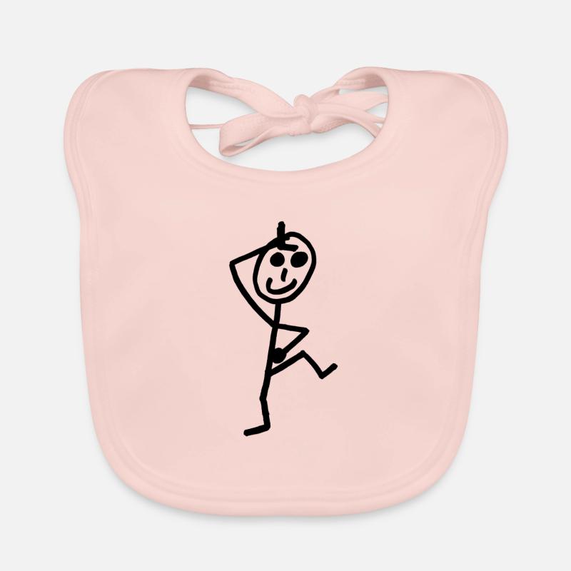 Strichmännchen - Baby Bio-Lätzchen - Rose