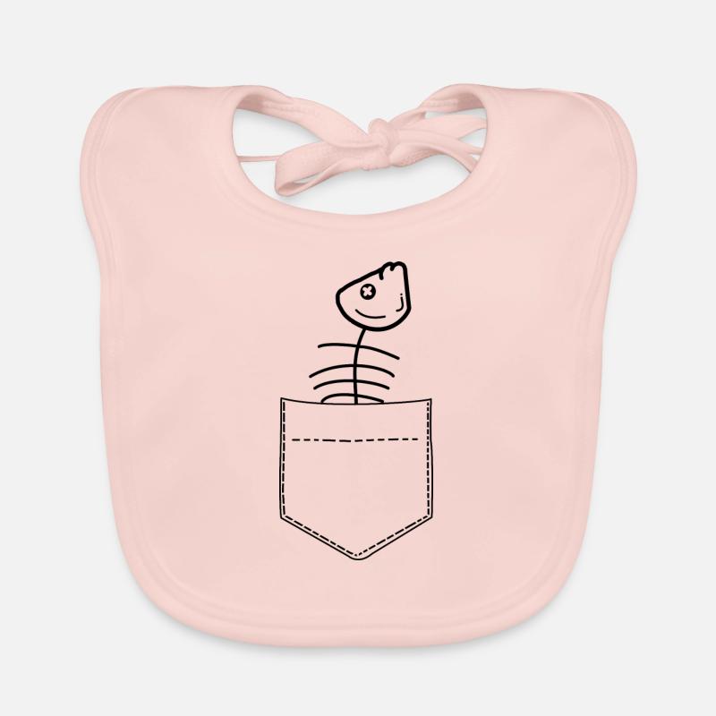 Herringbone breast pocket Organic Baby Bibs