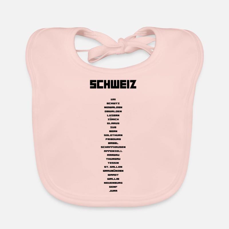 Schweizer Kantone schwarz Baby Bio-Lätzchen