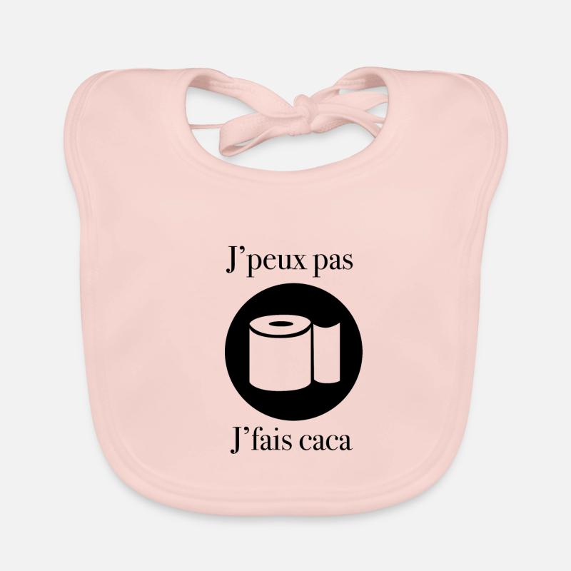 j peux pas j fais caca Bavoir bio Bébé