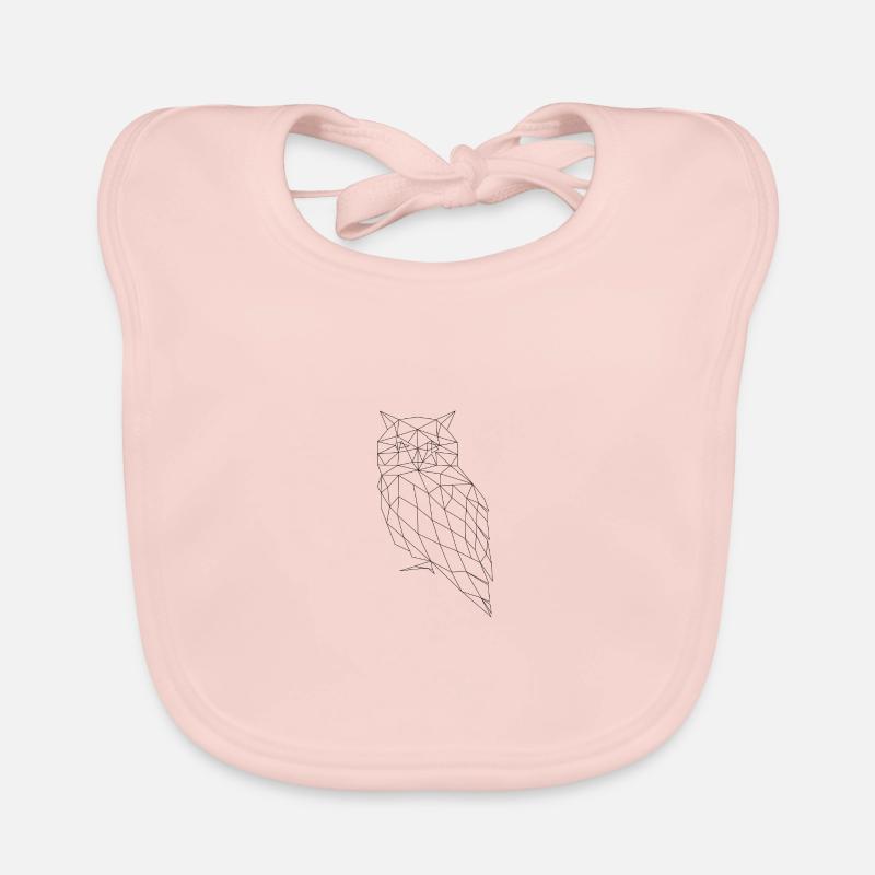 Eule - Baby Bio-Lätzchen - Rose