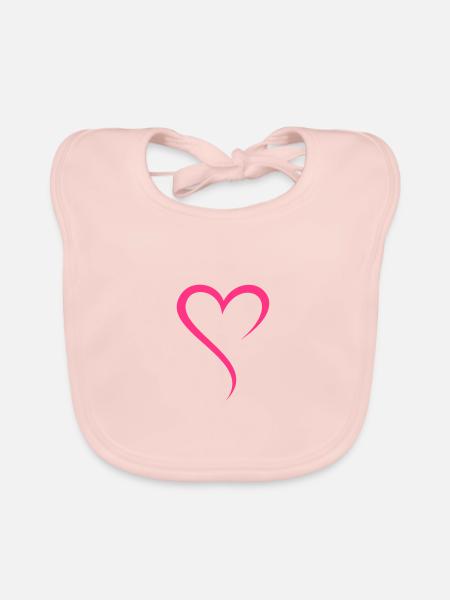 Tourbillons de coeur / tourbillons de coeur (1c) - Bavoir bio Bébé - rose - Devant