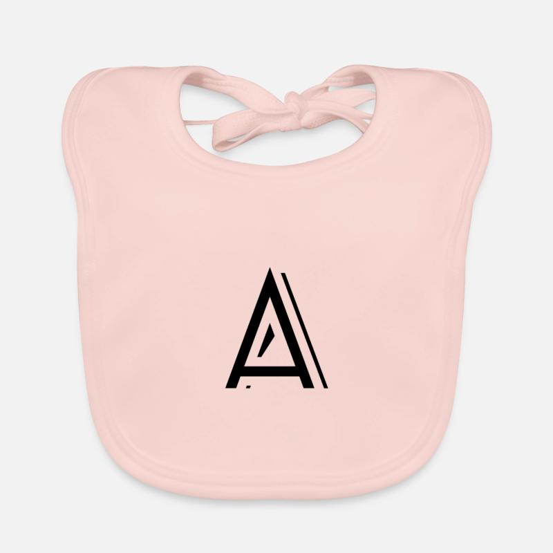 Lettre a - Bavoir bio Bébé - rose