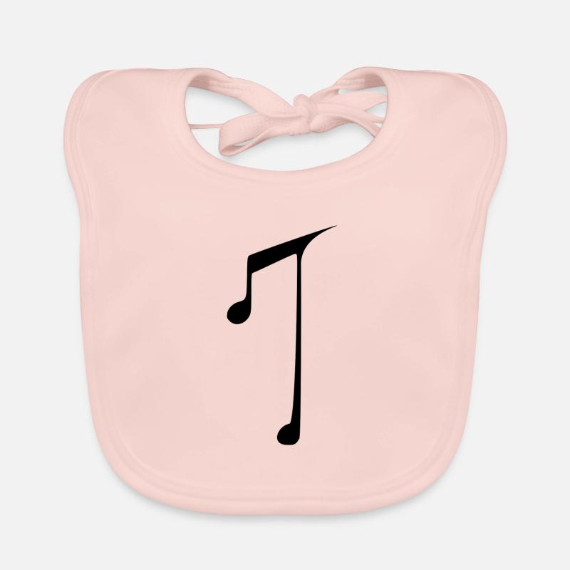 note de musique - Bavoir bio Bébé - rose