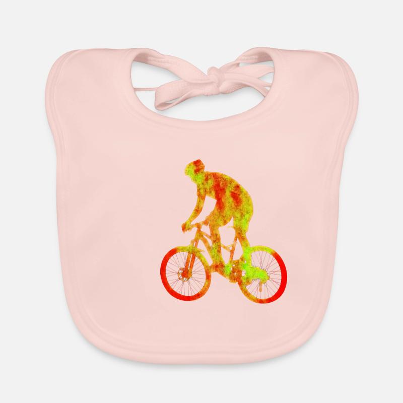 Vélo rouge pointillé Bavoir bio Bébé