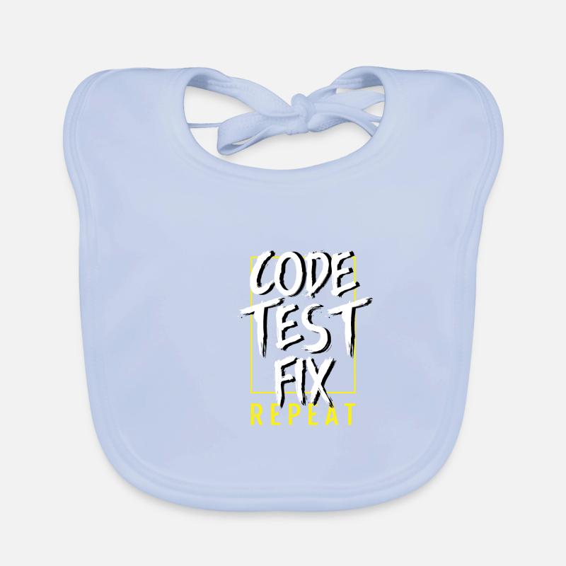 Code-Test-Fix. Computertechniker Gift Baby Bio-Lätzchen