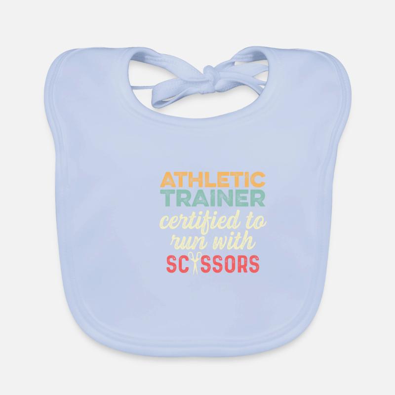 Running with scissors sports coach gift Organic Baby Bibs