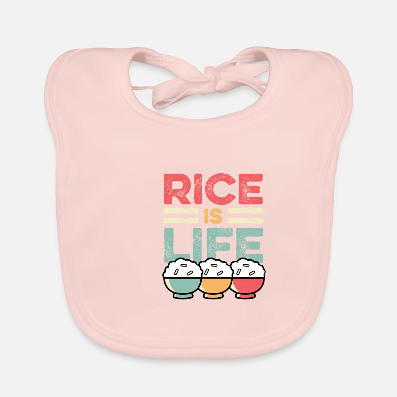Reis ist Leben Asiatische oder chinesische Person Baby Bio-Lätzchen