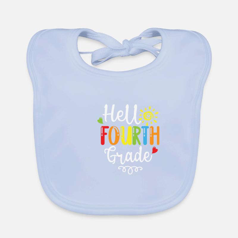 Hello fourth grade back to school Organic Baby Bibs
