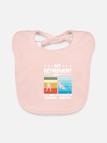 Fly fishing - Ice fishing pension scheme - Organic Baby Bibs - rose - Front