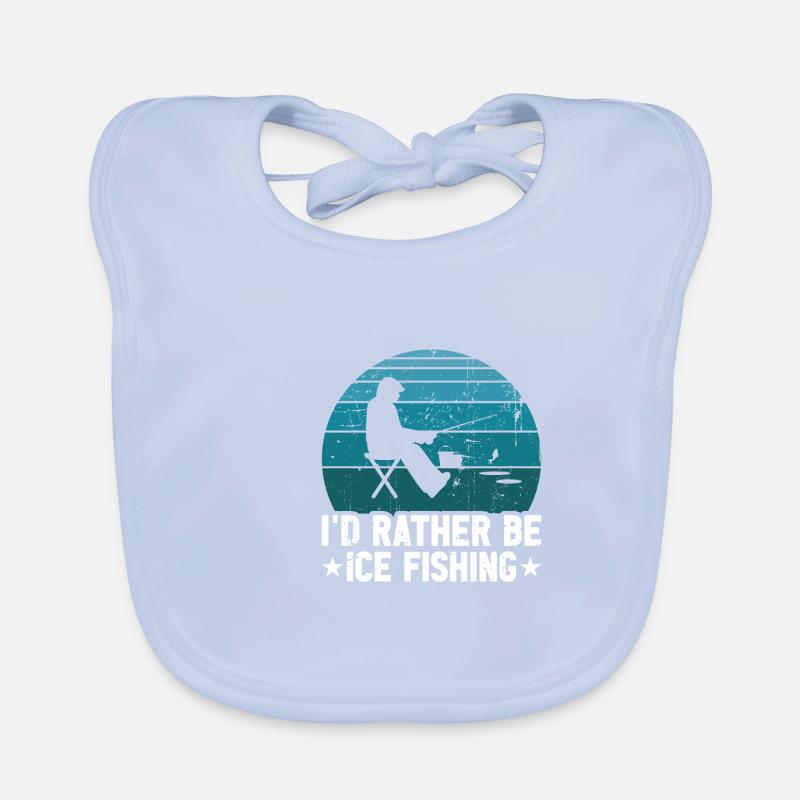 Ich würde lieber Eisfischen sein Baby Bio-Lätzchen