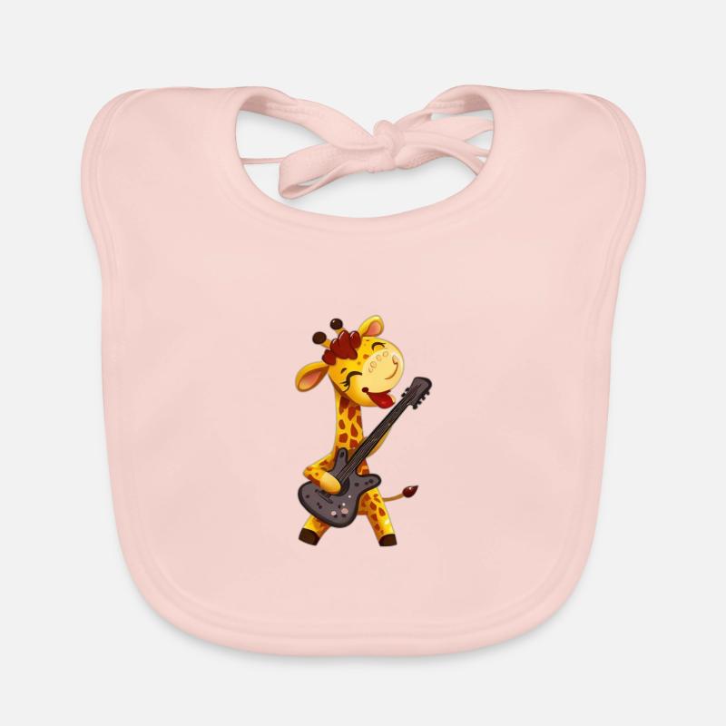 Giraffe mit Gitarre Baby Bio-Lätzchen
