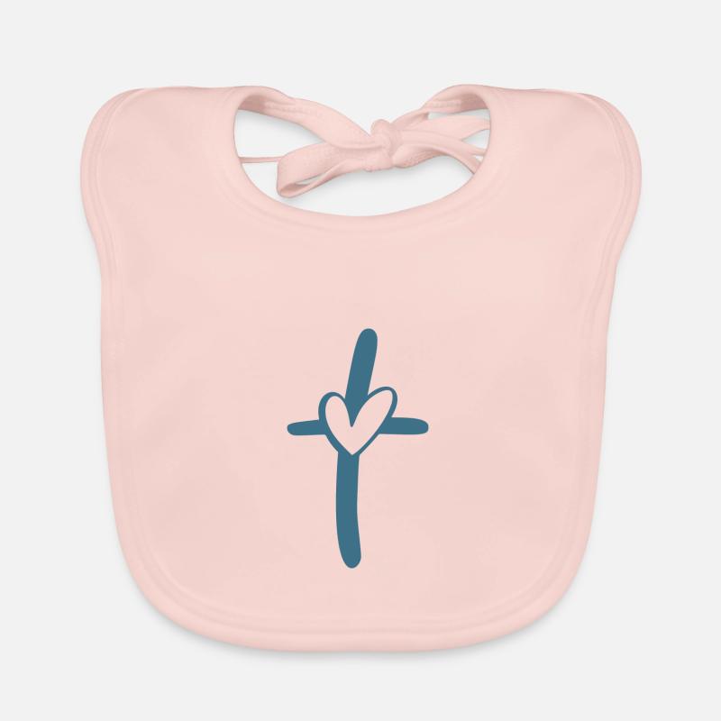 Jesus Herzkreuz Baby Bio-Lätzchen