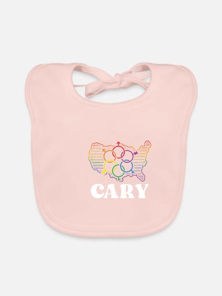 Cary Pride Flag Pride Month LGBTQ Flag LGBT Commun - Organic Baby Bibs - rose - Front