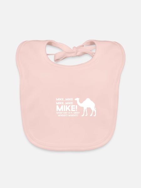 Funny Cute Camel Quotes About Hump Day Funny Zi - Organic Baby Bibs - rose - Front