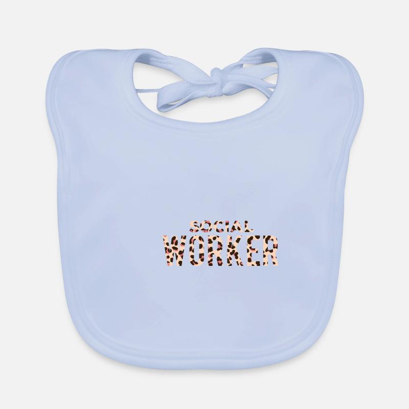 Leopard Social Worker Funny Job Title S Organic Baby Bibs