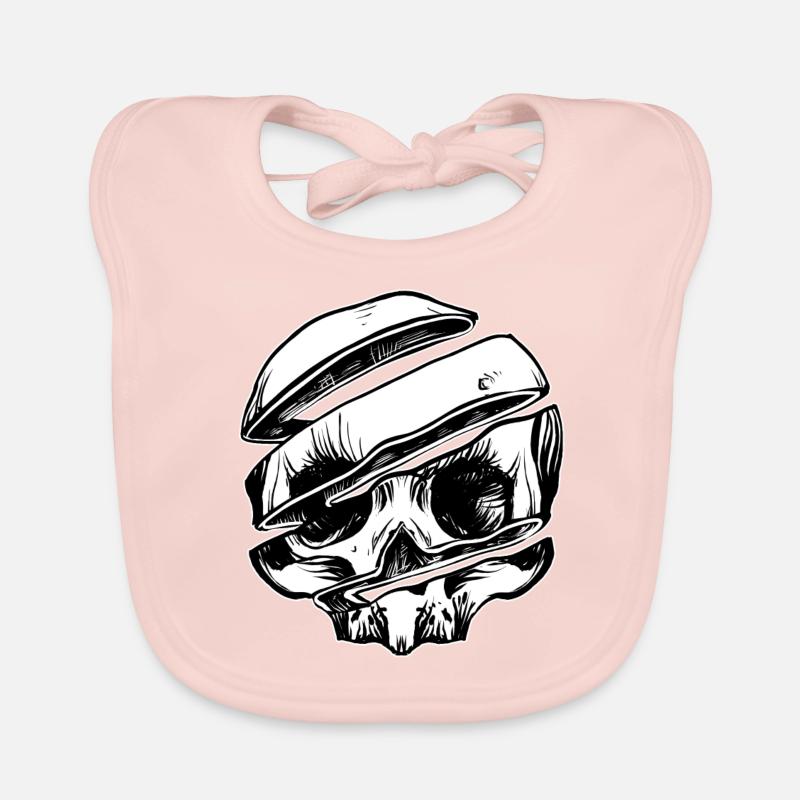 Skull Slice - Organic Baby Bibs - rose