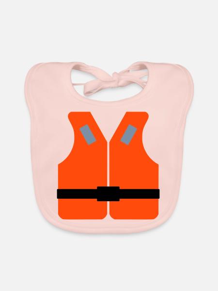 ★ Designfarben änderbar ★ Rettungsweste - Baby Bio-Lätzchen - Rose - Vorne