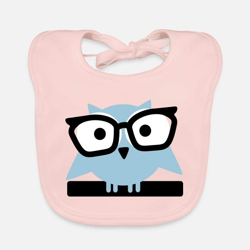 Eule mit Brille Baby Bio-Lätzchen