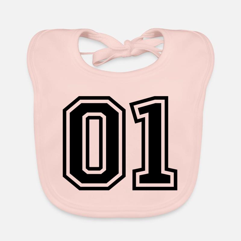 01 numéro un numéro - Bavoir bio Bébé - rose