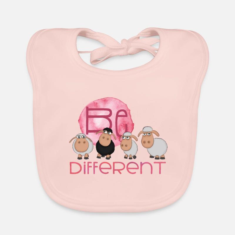 Be Different Schafe - Vier Schafe schwarz & weiß Baby Bio-Lätzchen