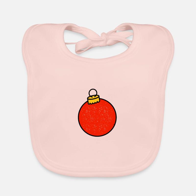 Rote Weihnachtskugel mit Glitzer Baby Bio-Lätzchen