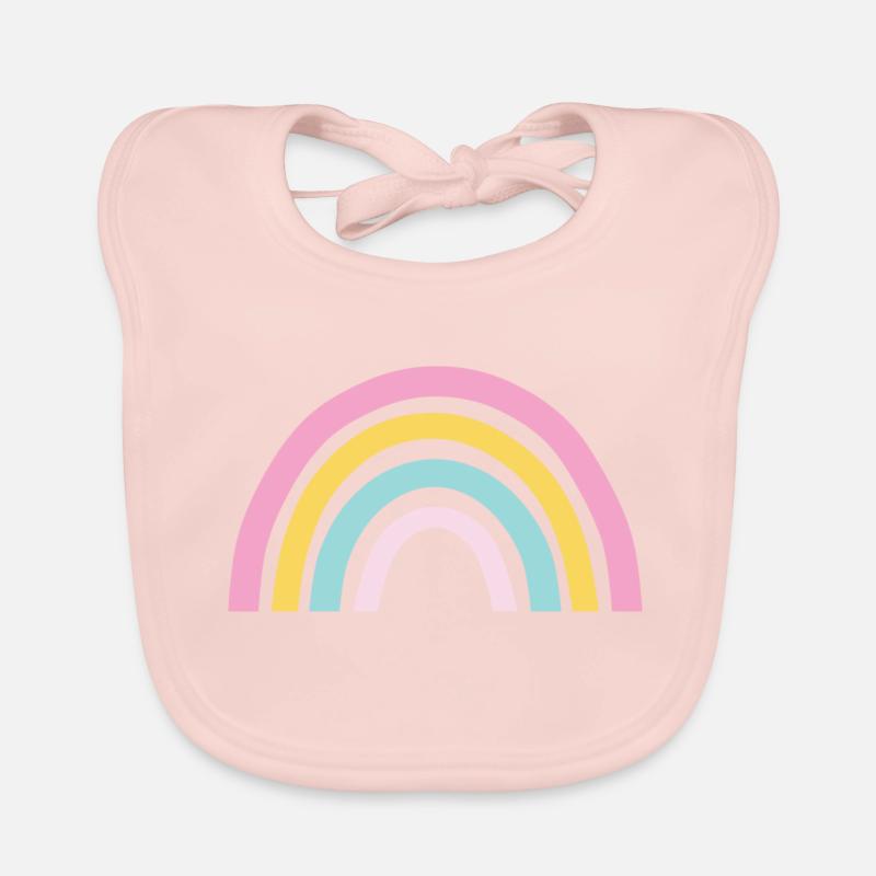 Pastell Regenbogen Baby Bio-Lätzchen
