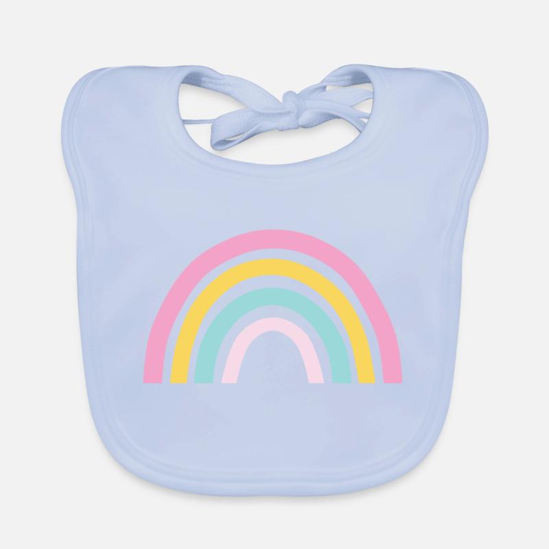 Pastell Regenbogen Baby Bio-Lätzchen
