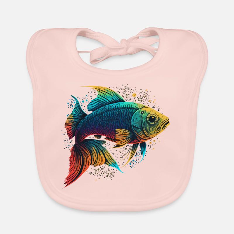 Poisson coloré Bavoir bio Bébé