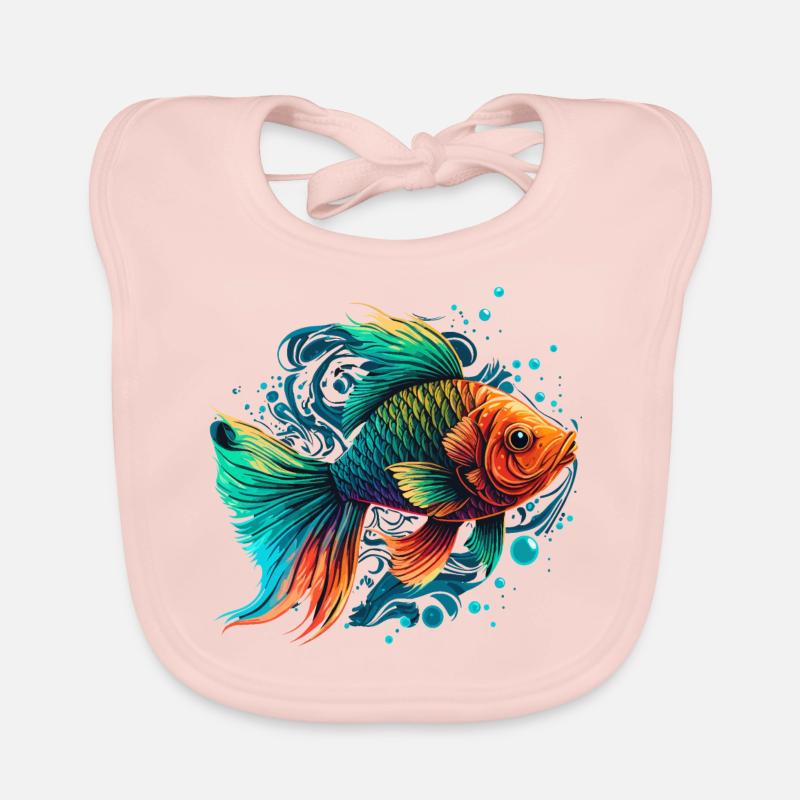 Illustration de poisson arc-en-ciel Bavoir bio Bébé
