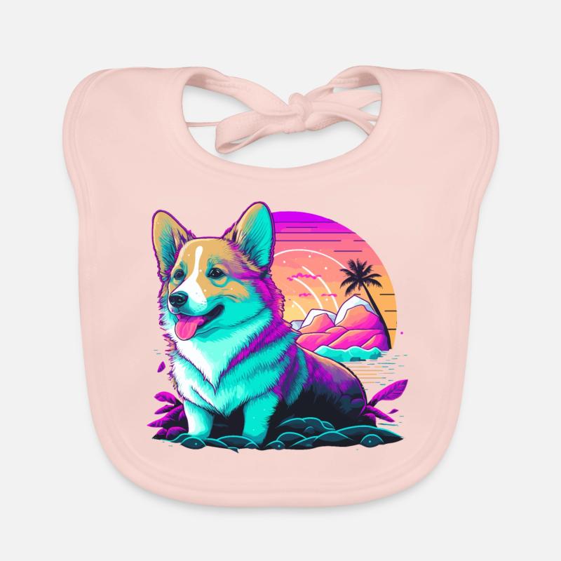 Corgi Beach Tag Baby Bio-Lätzchen