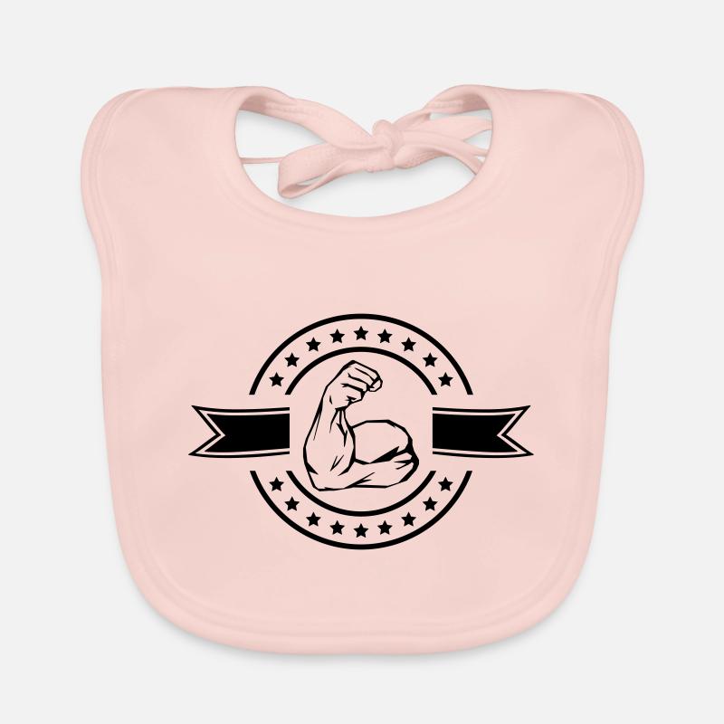 muscles bras biceps logo Bavoir bio Bébé