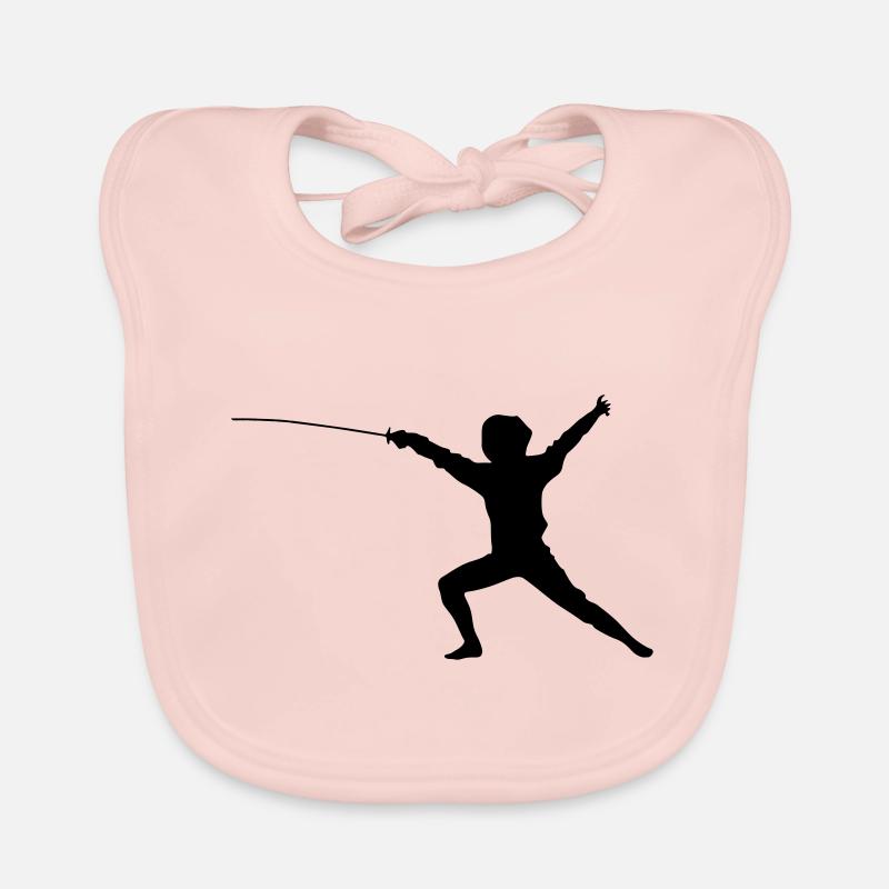 Fencing silhouette Organic Baby Bibs