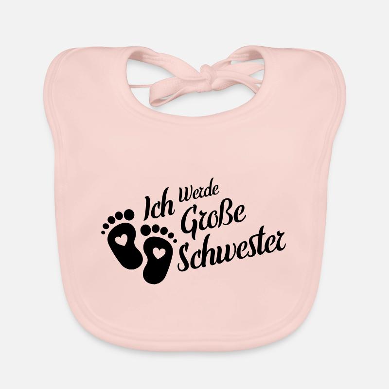 Ich werde grosse Schwester Herz Baby Bio-Lätzchen