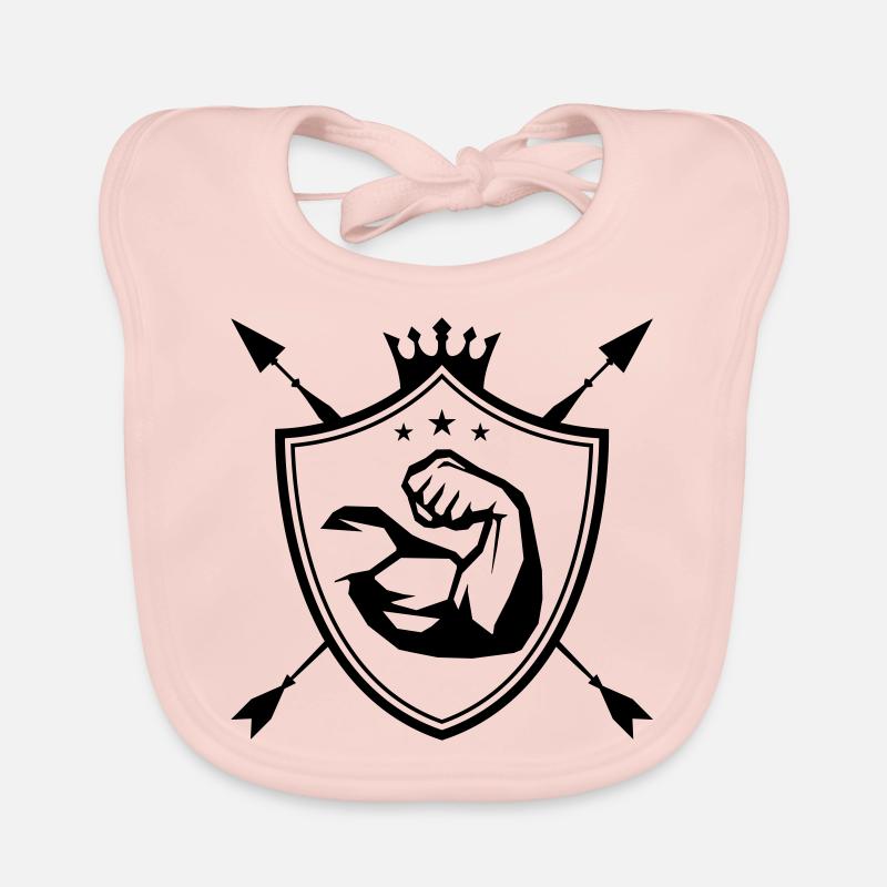 muscles bras blason Bavoir bio Bébé
