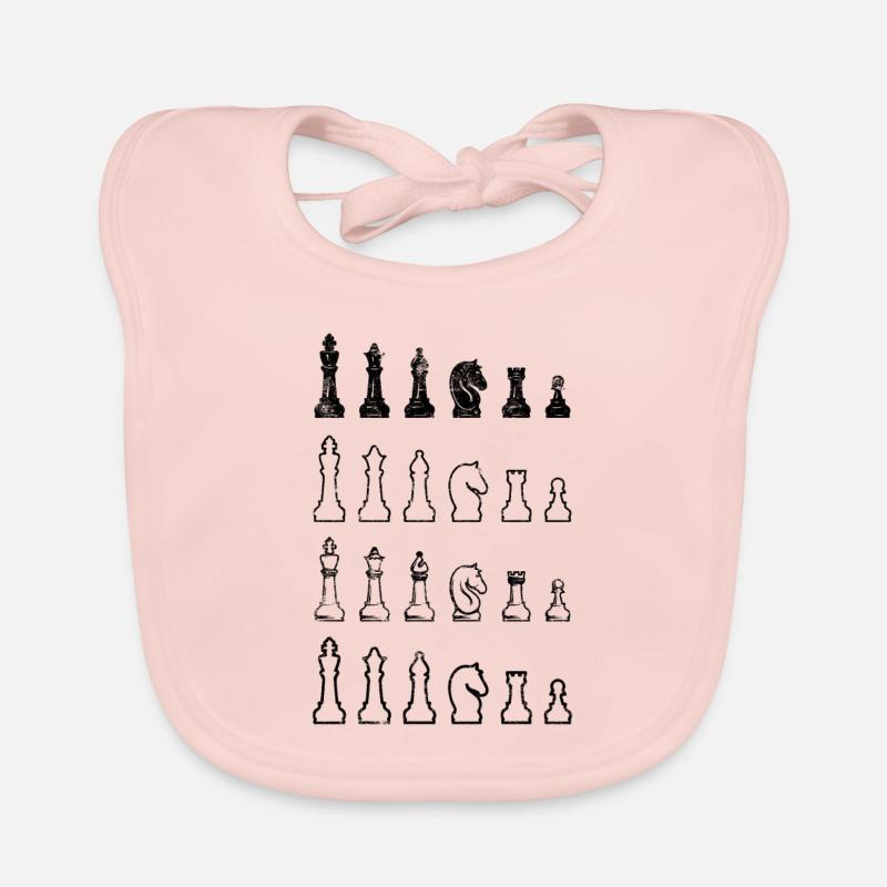 King horse tower checkmate chess Organic Baby Bibs