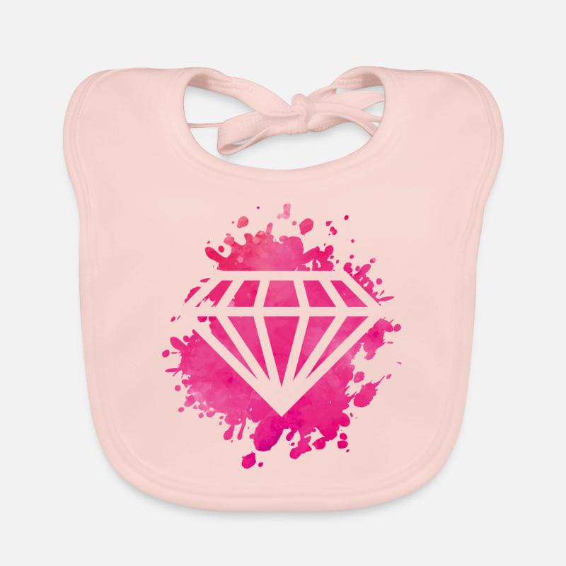 diamond pink Organic Baby Bibs
