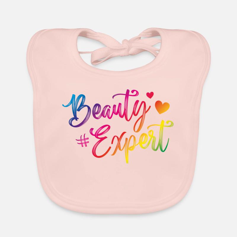 expert en beauté coeur coloré - Bavoir bio Bébé - rose