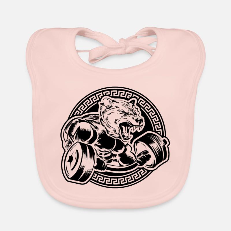 Bear beast workout Organic Baby Bibs