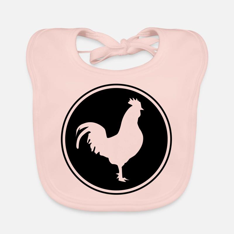 cercle silhouette coq Bavoir bio Bébé