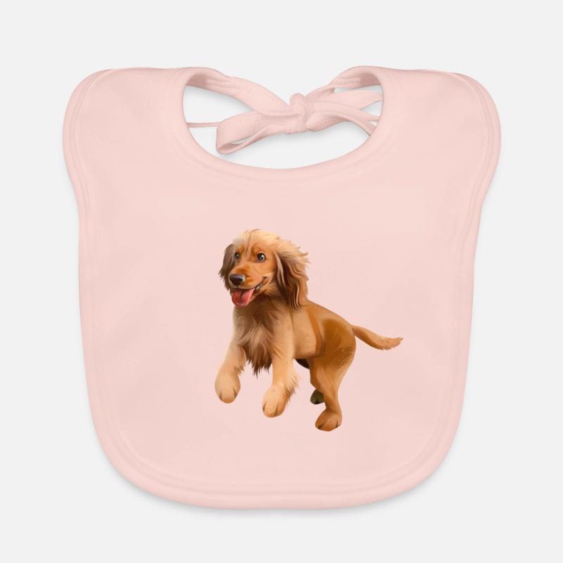 Cocker spaniel - Organic Baby Bibs - rose